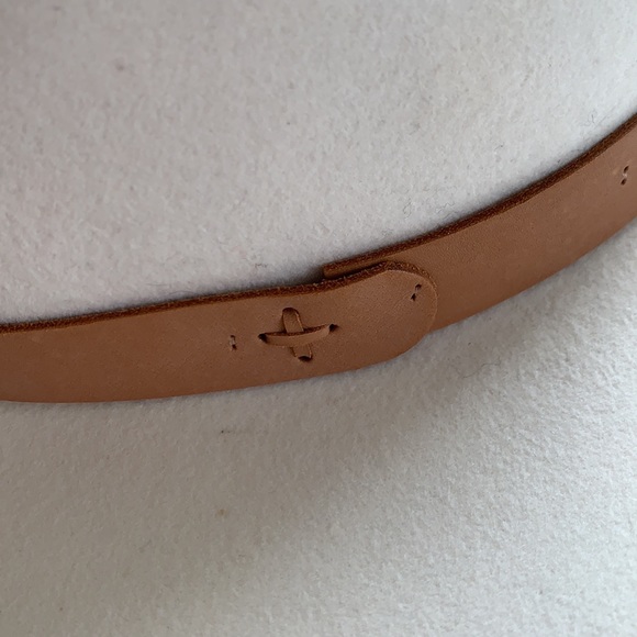 NWT Rag & Bone Off White Wool Wide Brim Floppy Fedora Tan Leather Hatband Large - Picture 7 of 16